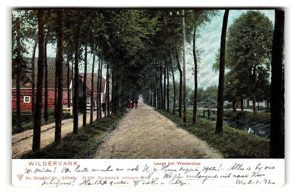 Wildervank, Langs het Westerdiep, Verzenden, Voor 1920, Gelopen, Groningen