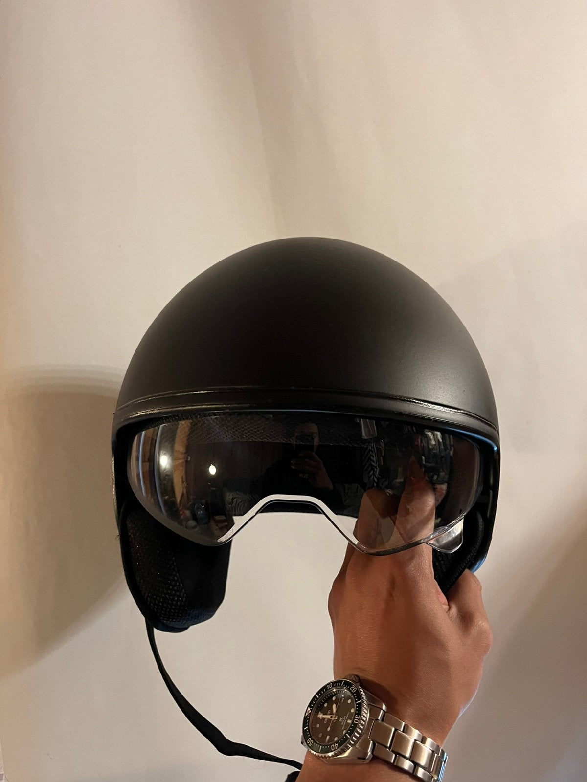 Motorhelm / Scooterhelm – L – Met Vizier te koop, Fietsen en Brommers, Brommerhelmen, Ophalen of Verzenden, Zo goed als nieuw