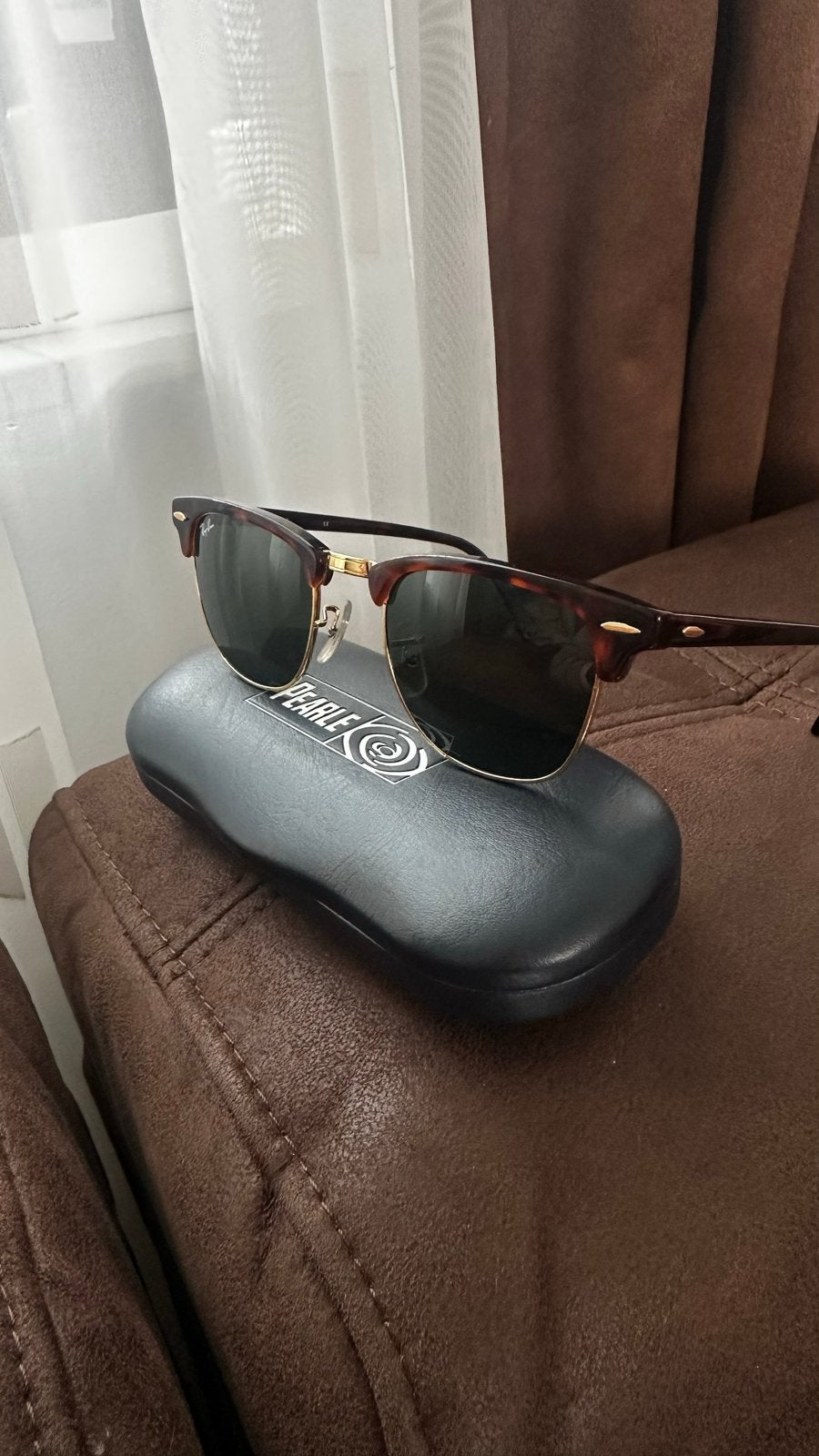 Ray-Ban Clubmaster Zonnebril RB 3016 W0366 49 21, Sieraden, Tassen en Uiterlijk, Zonnebril, Bruin, Ophalen of Verzenden, Zo goed als nieuw