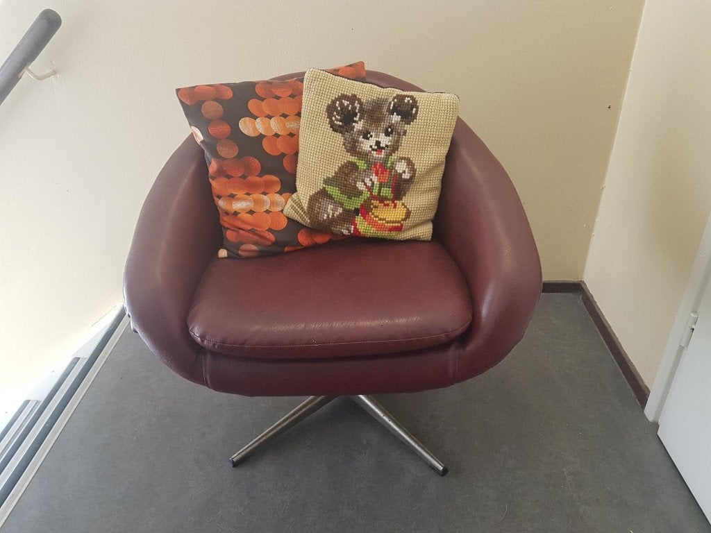 retro vintage mid century draaistoel fauteuil draai stoel, Huis en Inrichting, Ophalen, Gebruikt, Mid century, 75 tot 100 cm