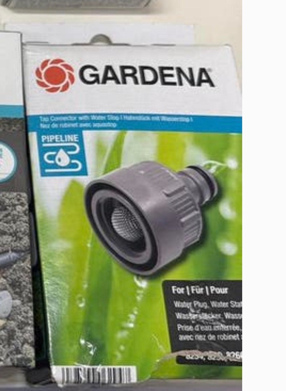 GARDENA Kraanaansluiting met Waterstop - Pipeline, Tuin en Terras, Tuinslangen, Ophalen of Verzenden, Nieuw, Tuinslangkoppeling