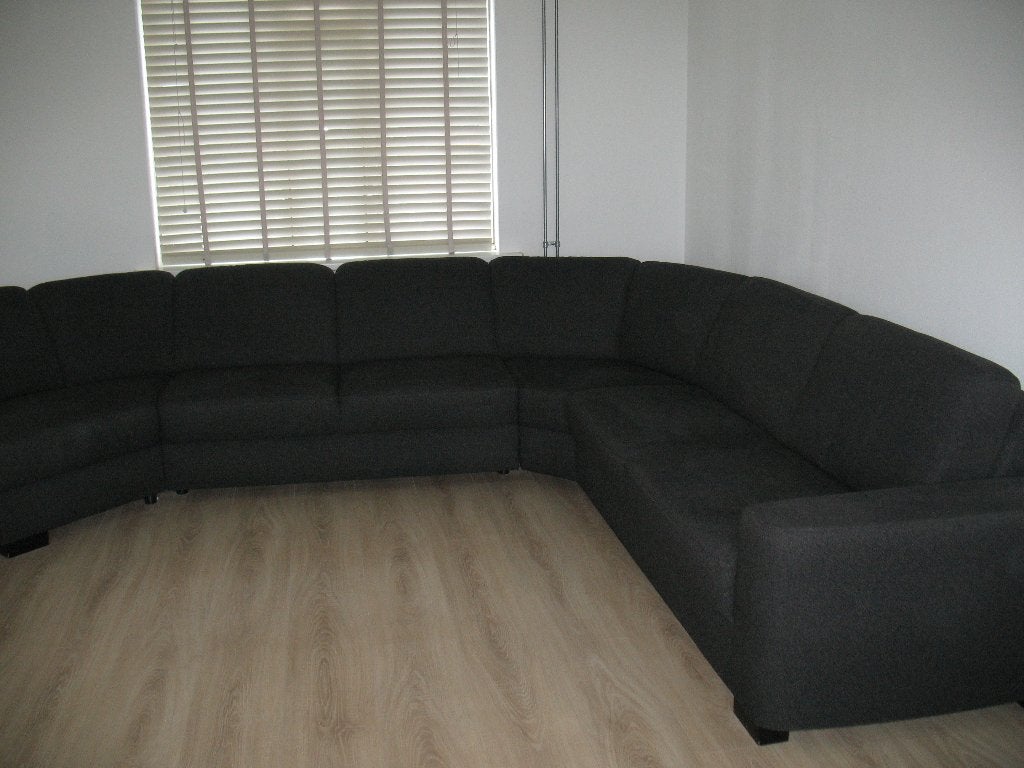 Grote Donkergrijze Hoekbank met Extra Hoekelement, Ophalen, Gebruikt, Landelijk Modern en comfortabel, Hoekbank