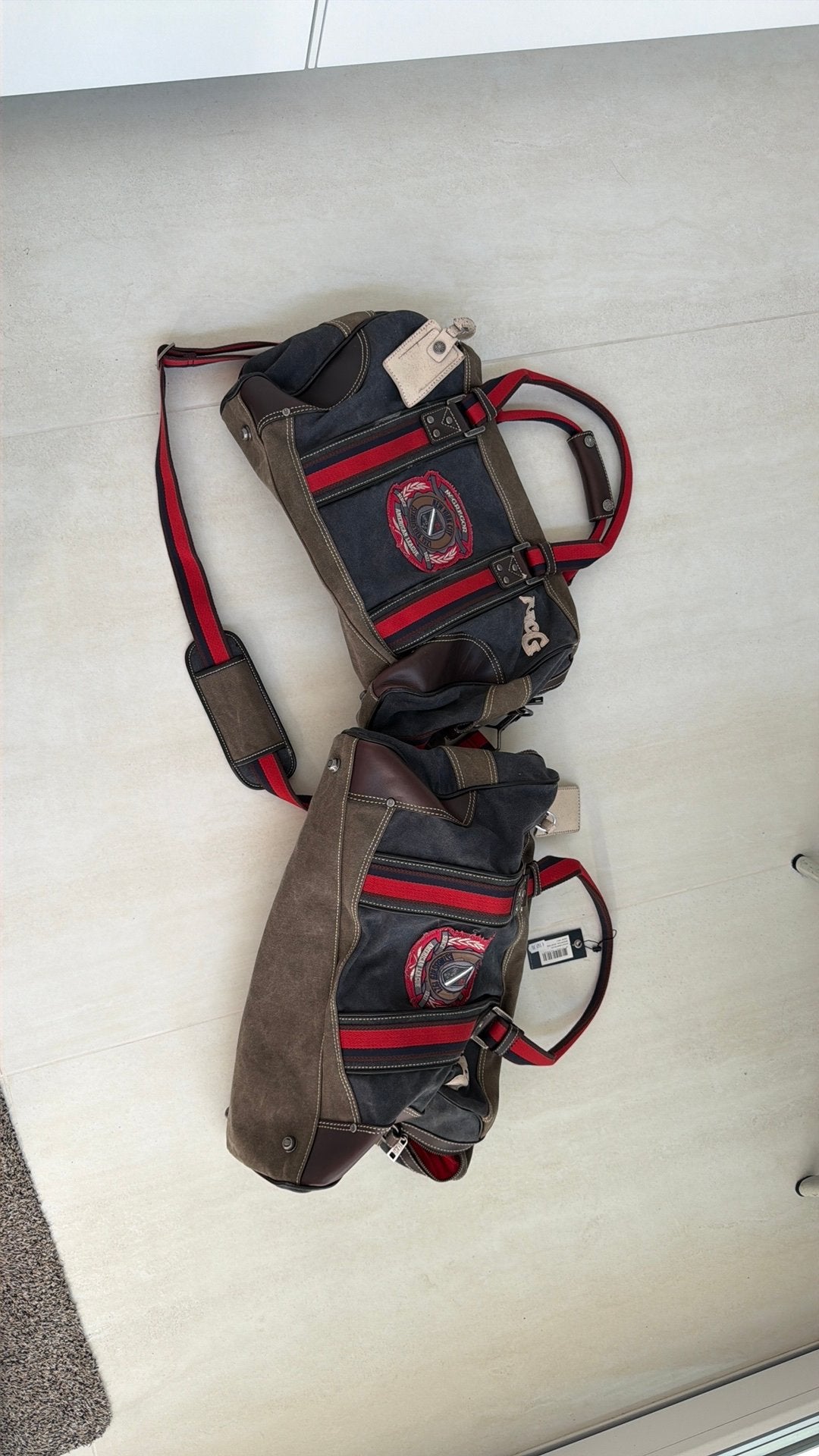 Sporttas/reistas McGreggor donkerblauw+legergroen 46x32x22, Ophalen, 40 tot 60 cm, 30 cm of meer, Blauw