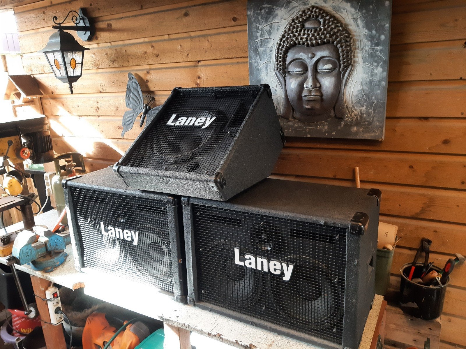 Laney Theatre TE700 200W Laney TM200 100W vloermonitor bqw, Ophalen, Gebruikt, Minder dan 500 watt, Monitor(versterker)