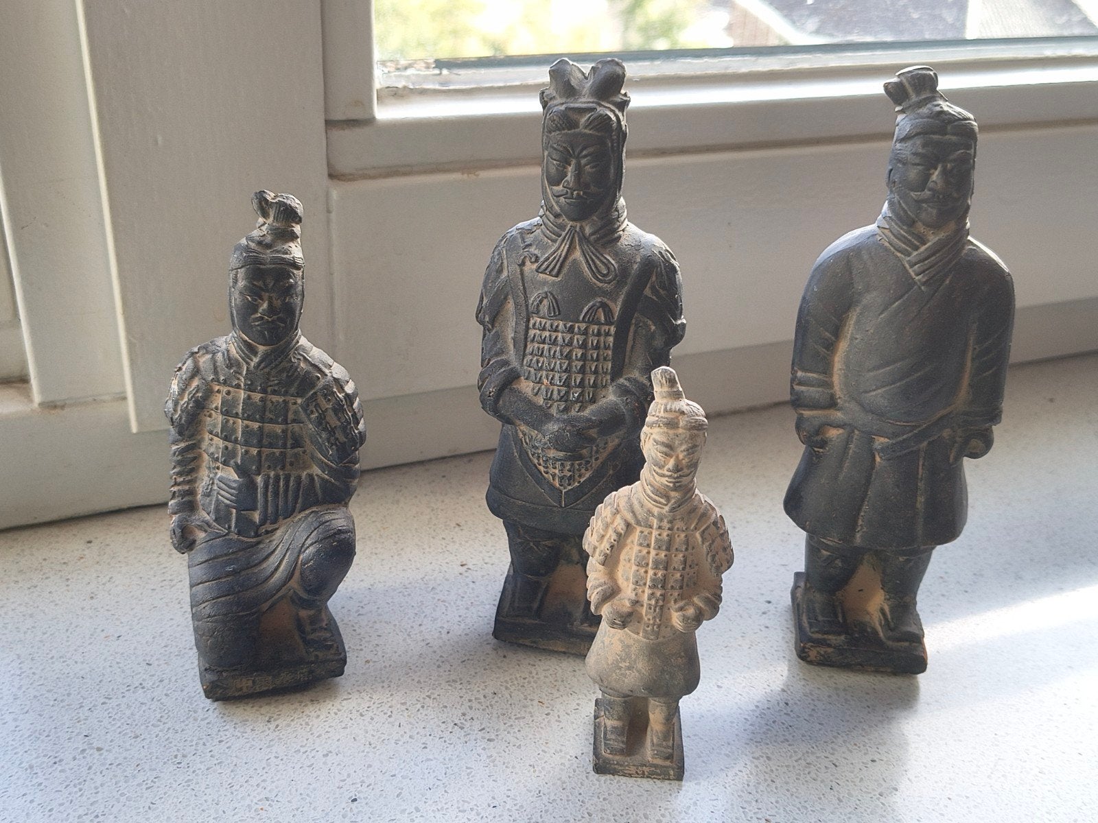 Set van 4 mannen beeldjes monniken, Verzamelen, Ophalen of Verzenden, Zo goed als nieuw, Religie