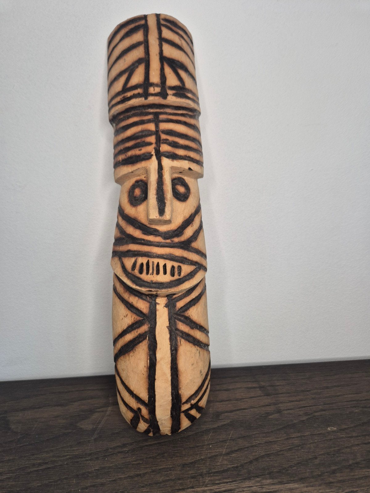 Handgesneden houten Tiki masker / wanddecoratie (35 cm), Ophalen of Verzenden, Hout, Houtsnijwerk, 20 - 50 cm