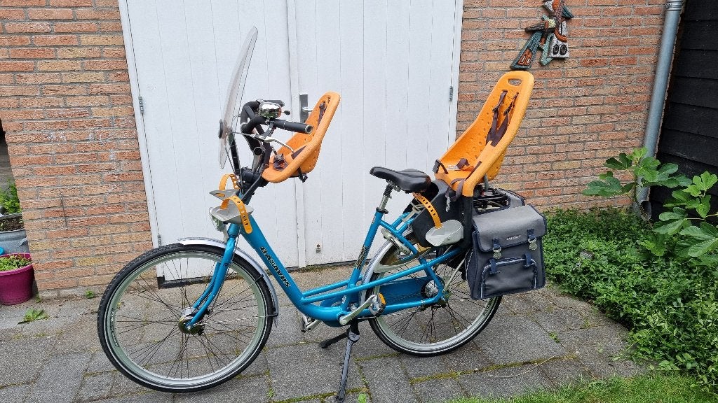 Gazelle mama fiets incl yepp kinderzitjes., Ophalen, 2 zitjes, Gebruikt, Velgrem