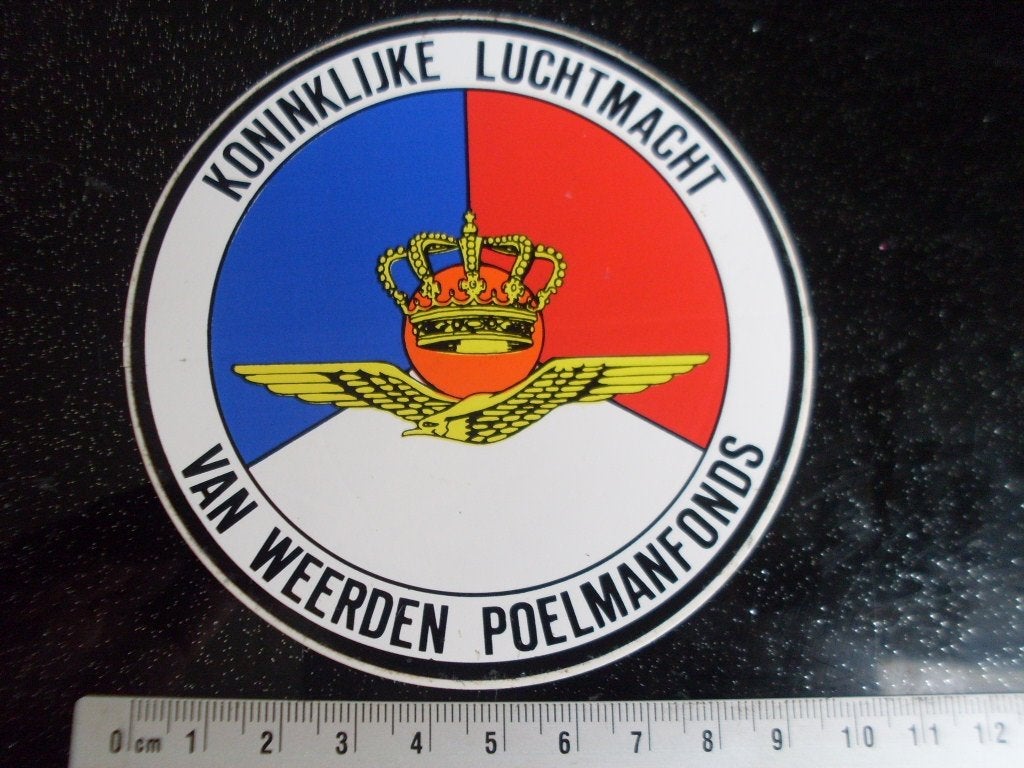 sticker koninklijke luchtmacht van weerden poelmanfonds logo, Verzamelen, Verzenden, Zo goed als nieuw, Bedrijf of Vereniging