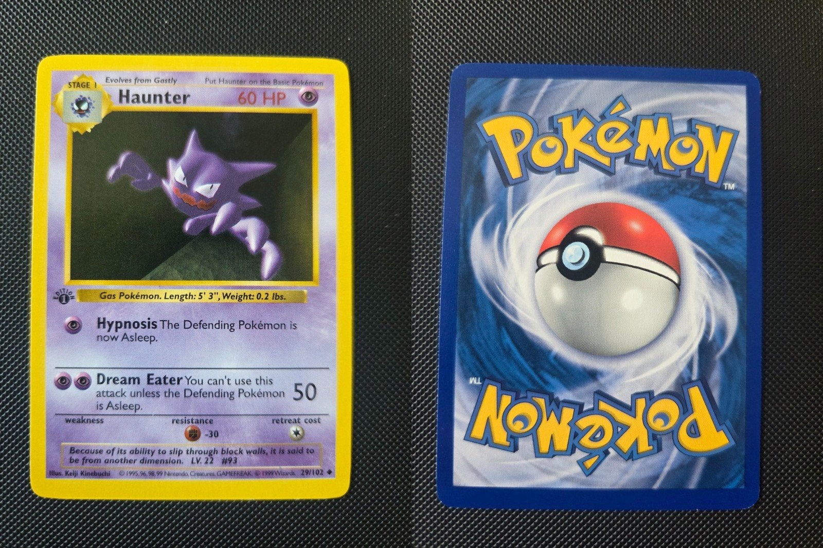 1st Edition Shadowless Haunter Base Set 29/102, Hobby en Vrije tijd, Verzamelkaartspellen | Pokémon, Ophalen of Verzenden, Zo goed als nieuw