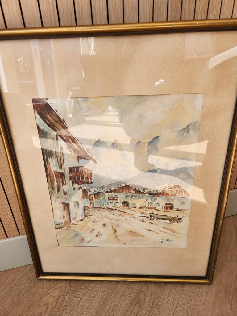 Aquarel G. Fock (1859–1935), Antiek en Kunst, Ophalen of Verzenden