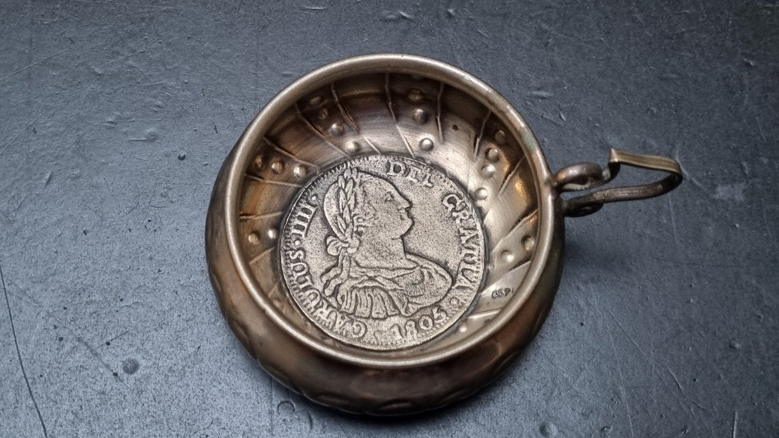 Tastevin 1805 alpacca wijnproeven Reaal munt - Kwadraat, Ophalen of Verzenden
