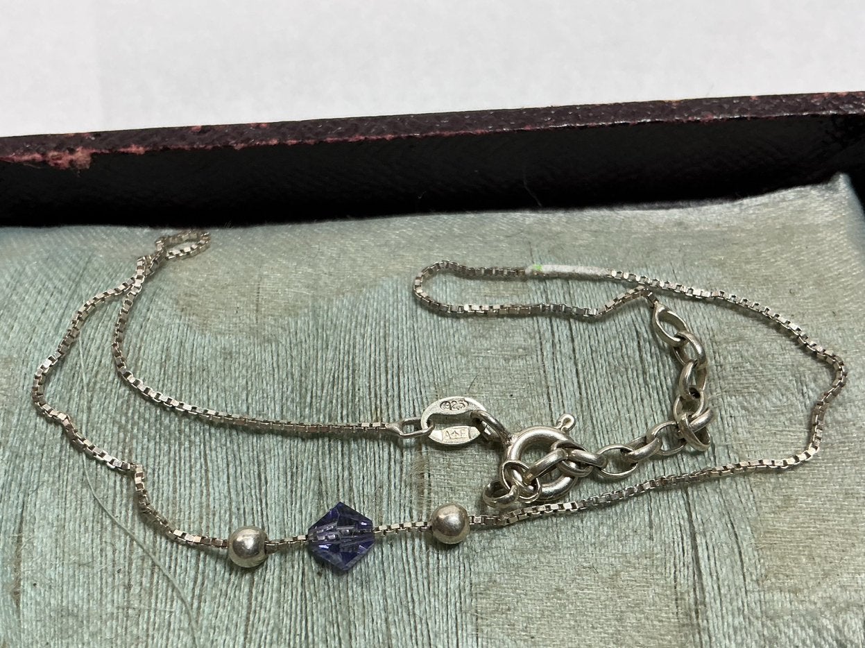 GEKEURD 925 ZILVER ARMBAND MET FACET GESLEPEN STEENTJE, Verzenden, Zilver, Armband