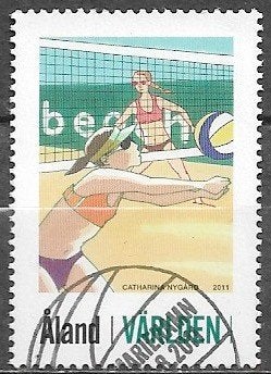 ALAND (Wereld)zegel "Mijn Postzegel" - Beachvolleybal - 2011, Verzenden, Finland, Gestempeld
