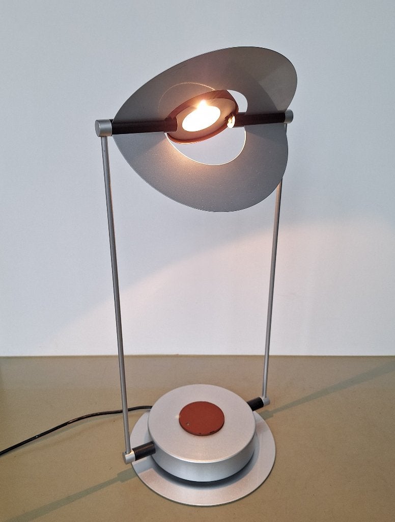 vintage design tafel-lamp pianolamp Tondo ontwerp Ann Maes, Bureaulamp, Kunststof, 68 cm, Ophalen of Verzenden