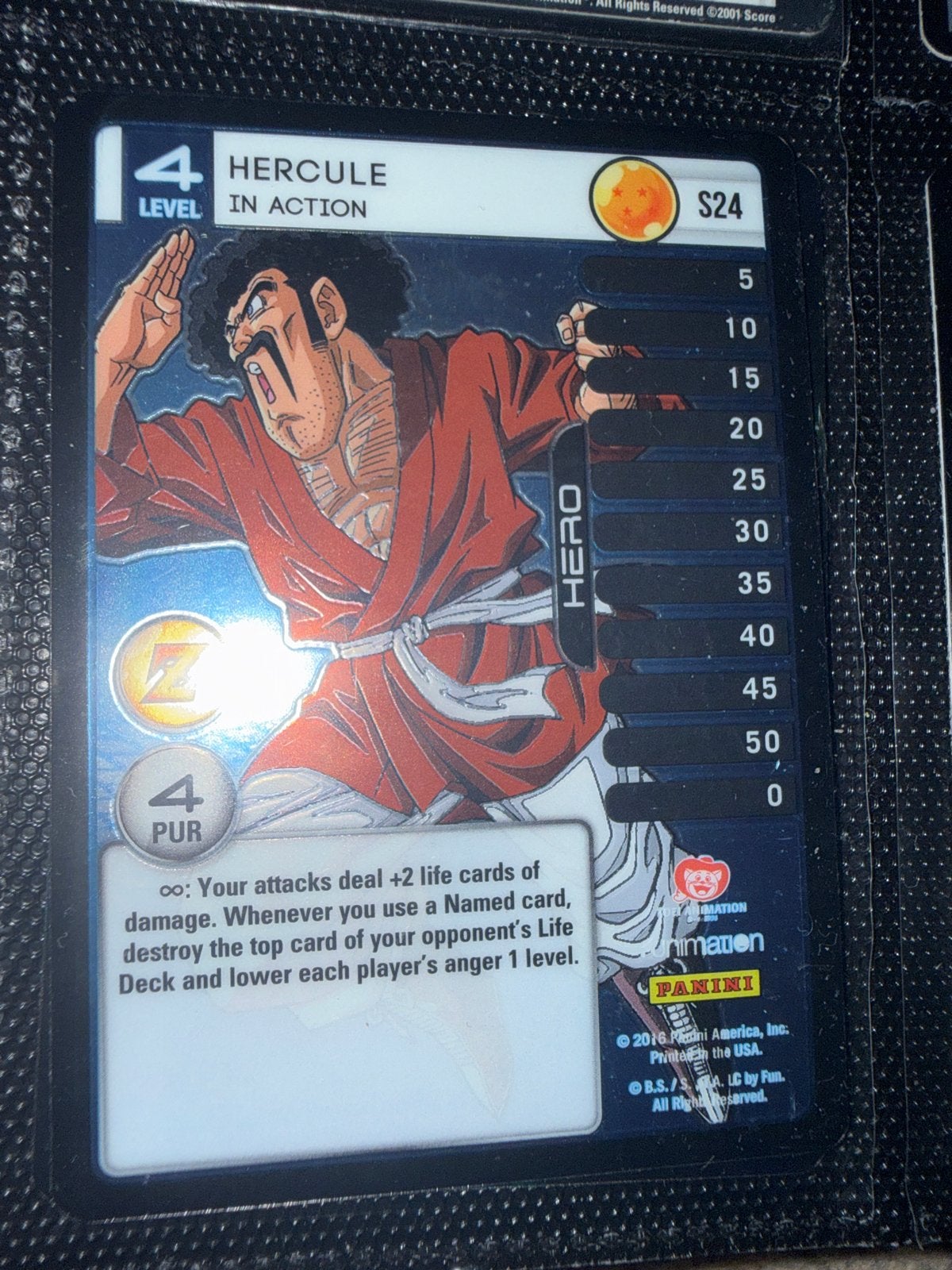 Dragon Ball Z TCG Hercule In Action S24 Level 4 Kaart, Ophalen of Verzenden, Zo goed als nieuw, Losse kaart