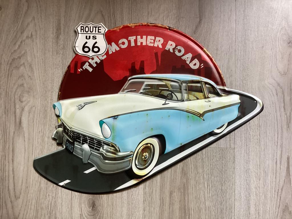 ROUTE 66 3D “THE MOTHER ROAD” reclame bord geen emaille 50cm, Ophalen of Verzenden, Zo goed als nieuw, Reclamebord