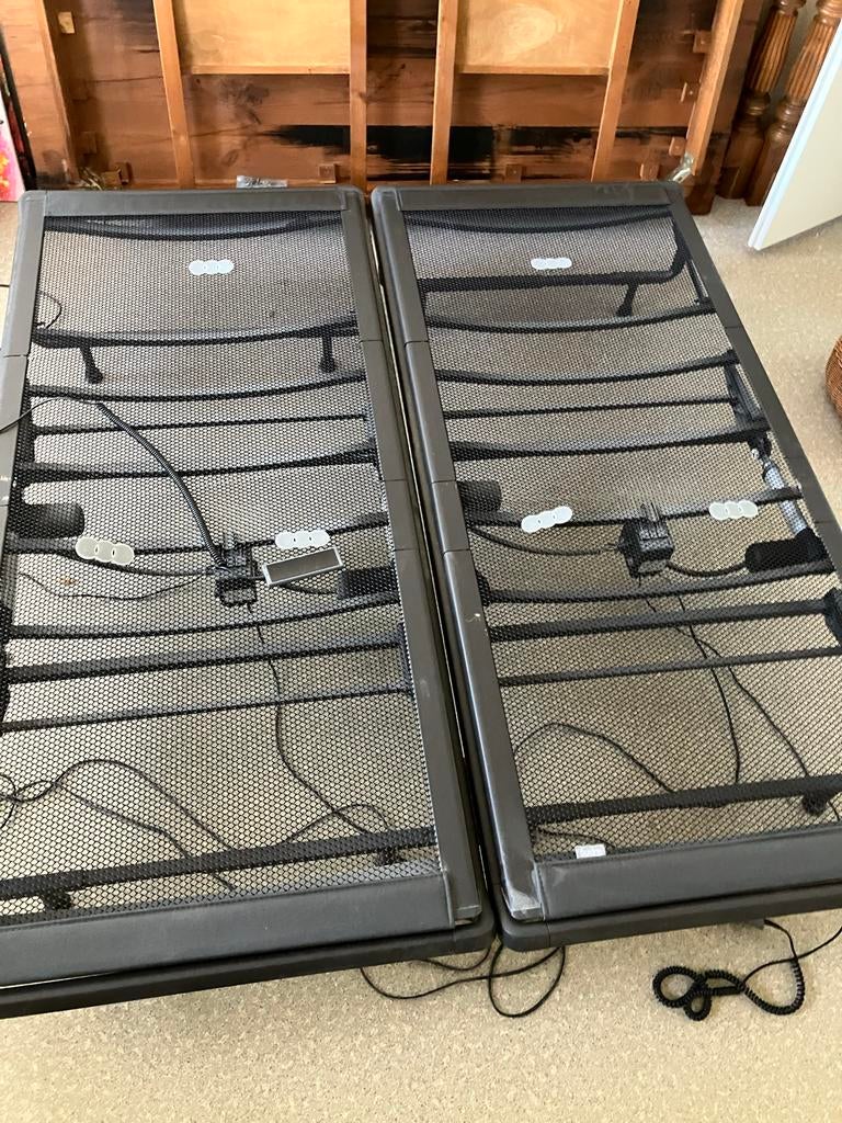 Auping 477 elektrische bedbodems 90x200 met poten, Ophalen, 90 cm, Eenpersoons, Zwart