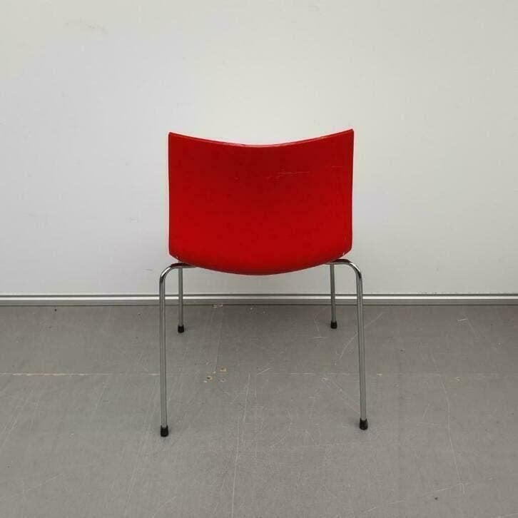 Arper Catifa 46 stoel - kunststof - wit/rood, Ophalen, Gebruikt, Kunststof, Vijf, Zes of meer stoelen