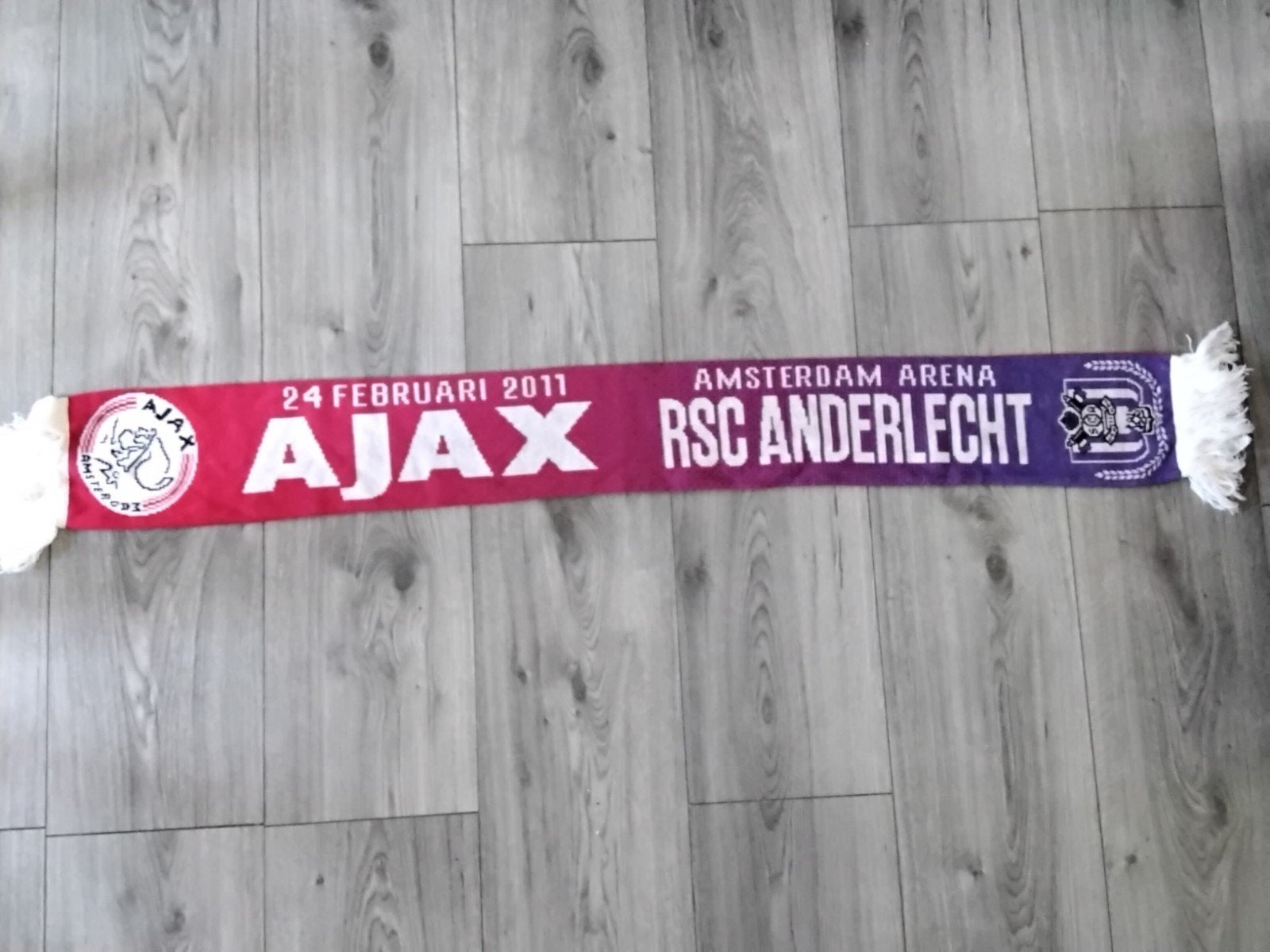 wedstrijdsjaal ajax - anderlecht, Verzamelen, Sportartikelen en Voetbal, Ophalen of Verzenden, Zo goed als nieuw, Ajax