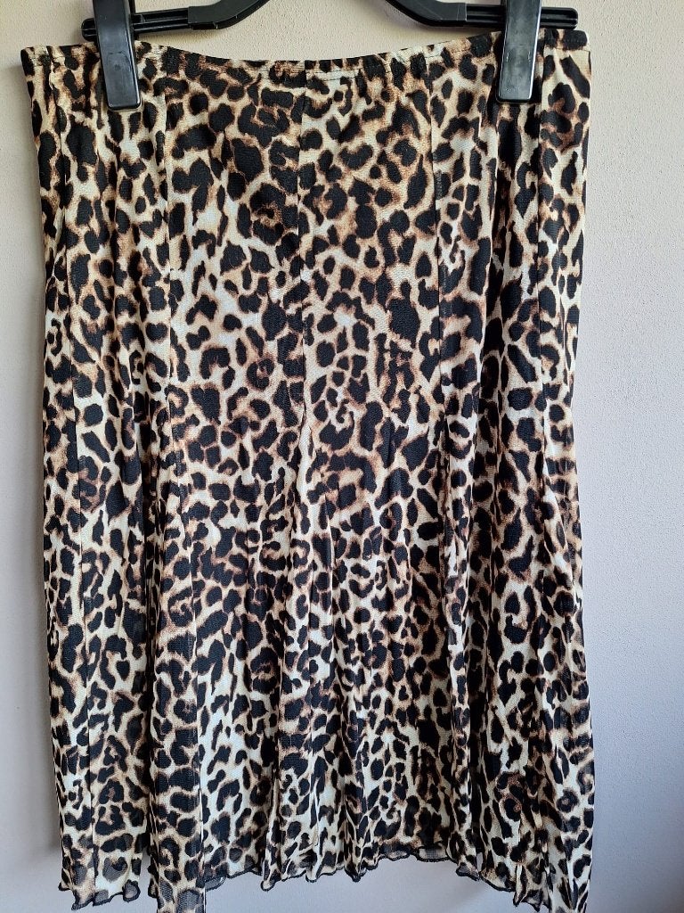Nieuwe stretch rok panterprint van C&A, maat 42, Kleding | Dames, Rokken, Nieuw, Maat 42/44 (L), Bruin, Onder de knie, Ophalen of Verzenden