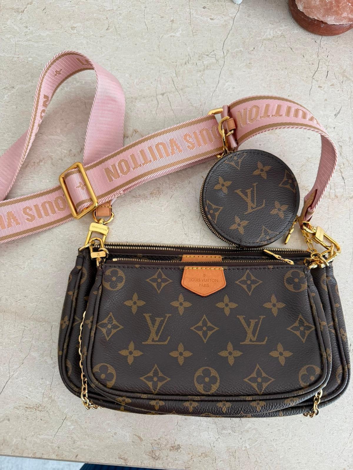 Louis vuitton multi pochette, Ophalen of Verzenden, Zo goed als nieuw, Bruin