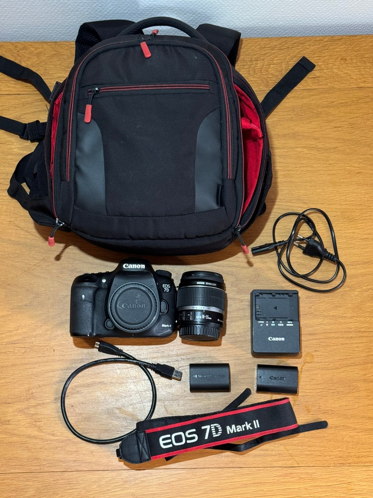 Canon EOS 7D Mark II + EF-S 18-55mm IS - complete set, Audio, Tv en Foto, Ophalen, Canon, Geen optische zoom, GPS