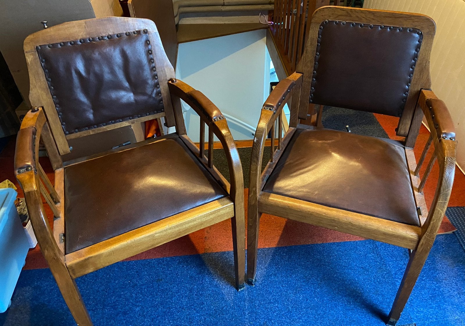 2 Oude kapperstoelen, Antiek en Kunst, Ophalen