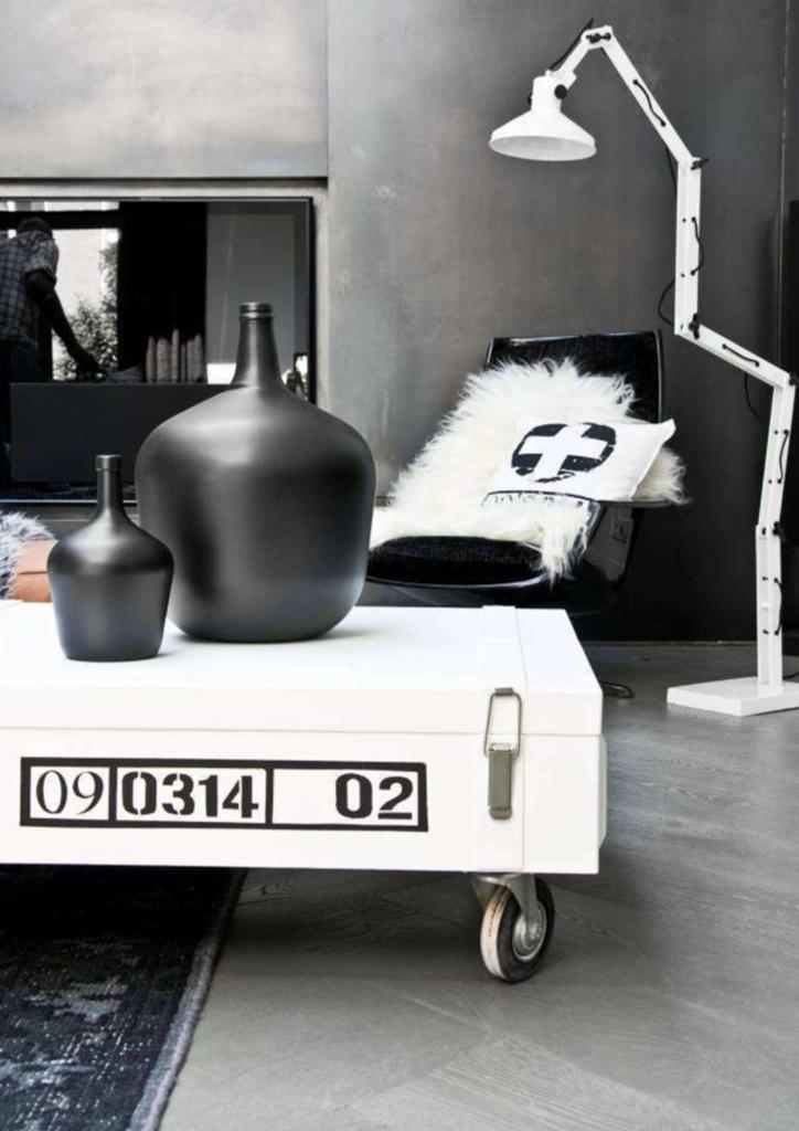 Salontafel wit Hk living op wielen klep modern opbergruimte, Ophalen, Rechthoekig, 50 tot 100 cm, Minder dan 50 cm