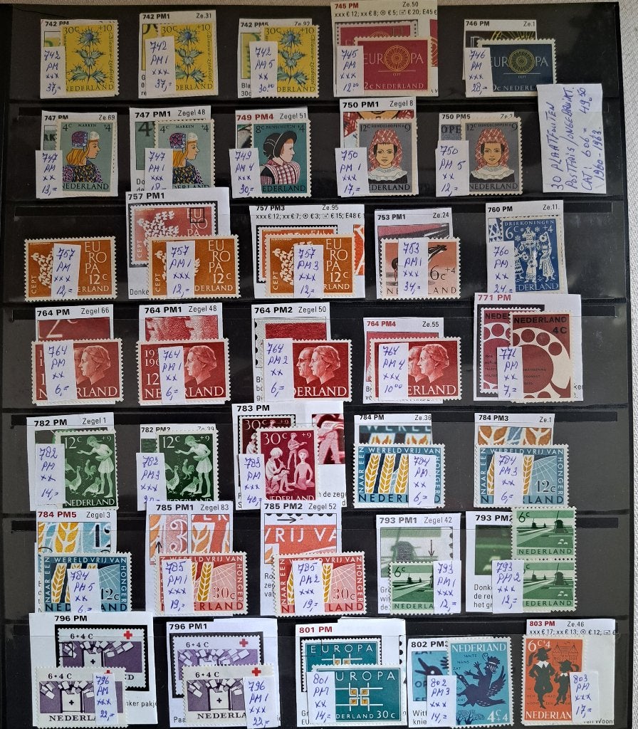 35 plaatfouten Postfris/ongebruikt 1960/1963, Ophalen of Verzenden, Postfris