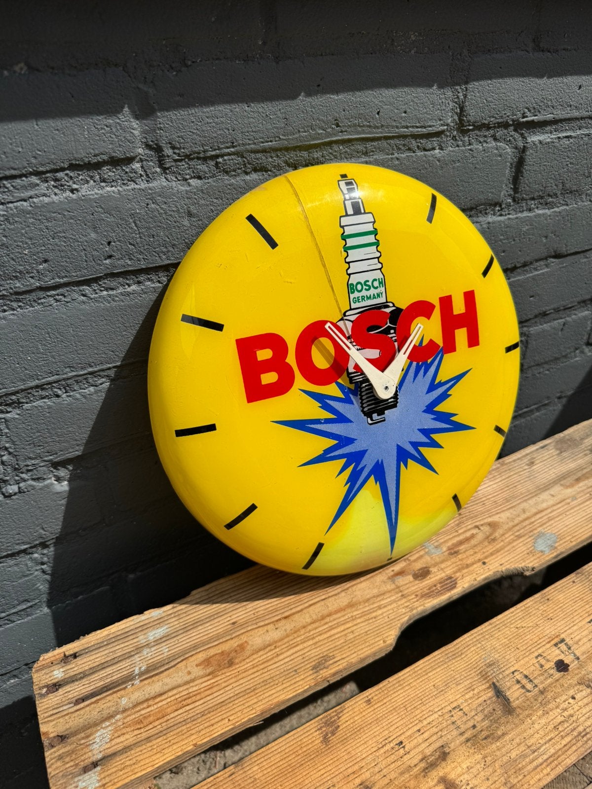 BOSCH Bougies oude reclame klok, Reclamebord, Gebruikt, ., Ophalen of Verzenden