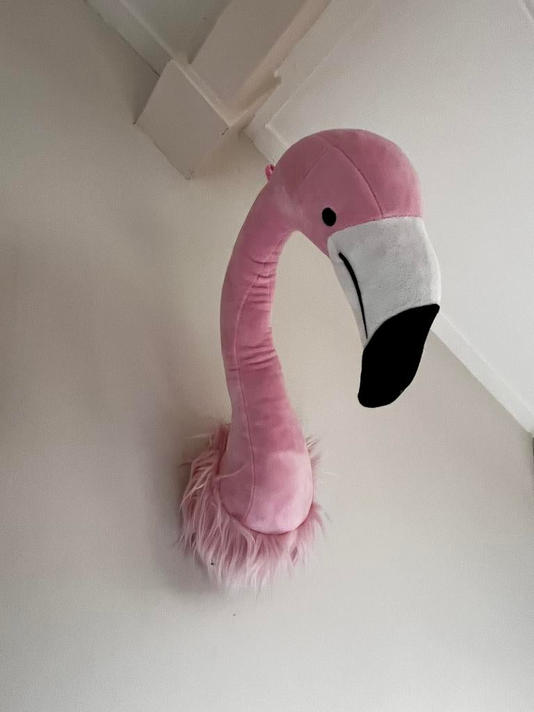 Pluche wanddecoratie Flamingo, Ophalen of Verzenden, Zo goed als nieuw, Wanddecoratie