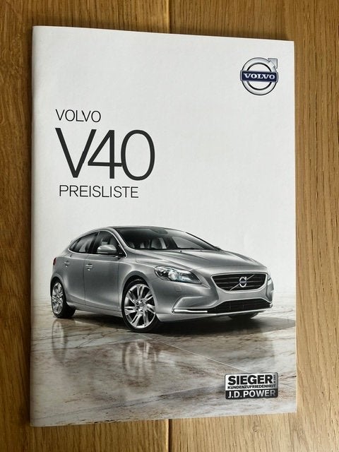 Volvo V40 prijslijst 2013 autofolder brochure, Ophalen of Verzenden, Zo goed als nieuw, Volvo
