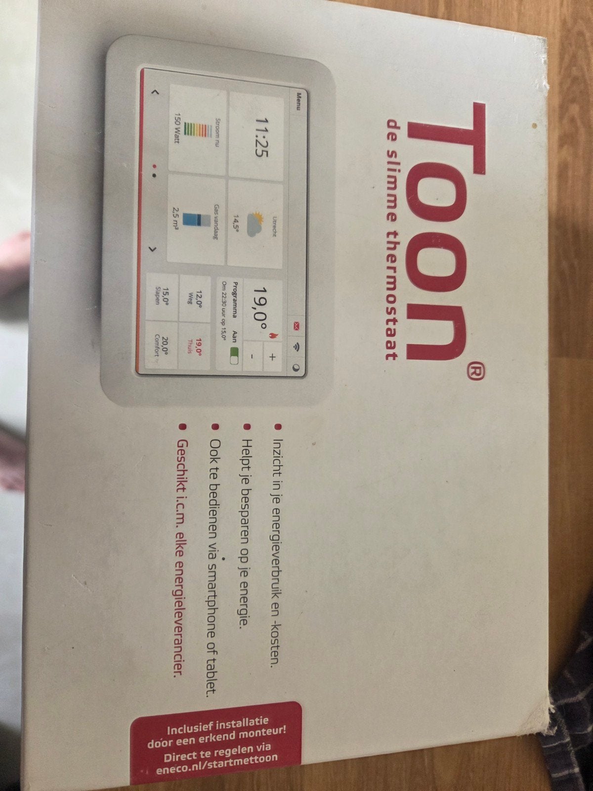Toon slimme thermostaat (zonder ketelmodule), Doe-het-zelf en Verbouw, Ophalen of Verzenden, Slimme thermostaat, Zo goed als nieuw