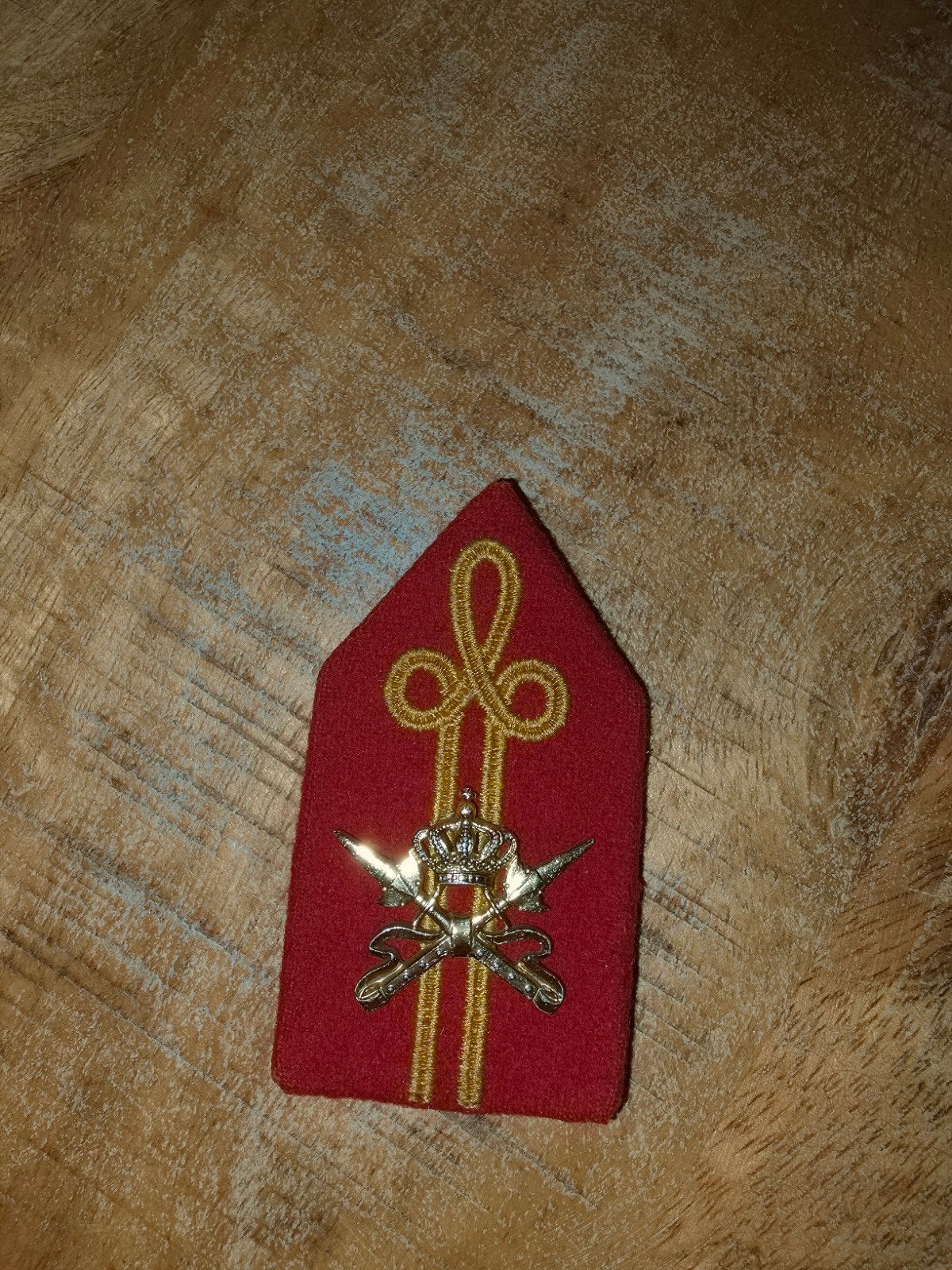 Originele Kraagspiegel KMS KL - Koninklijke Militaire School, Ophalen of Verzenden, Landmacht, Nederland, Embleem of Badge