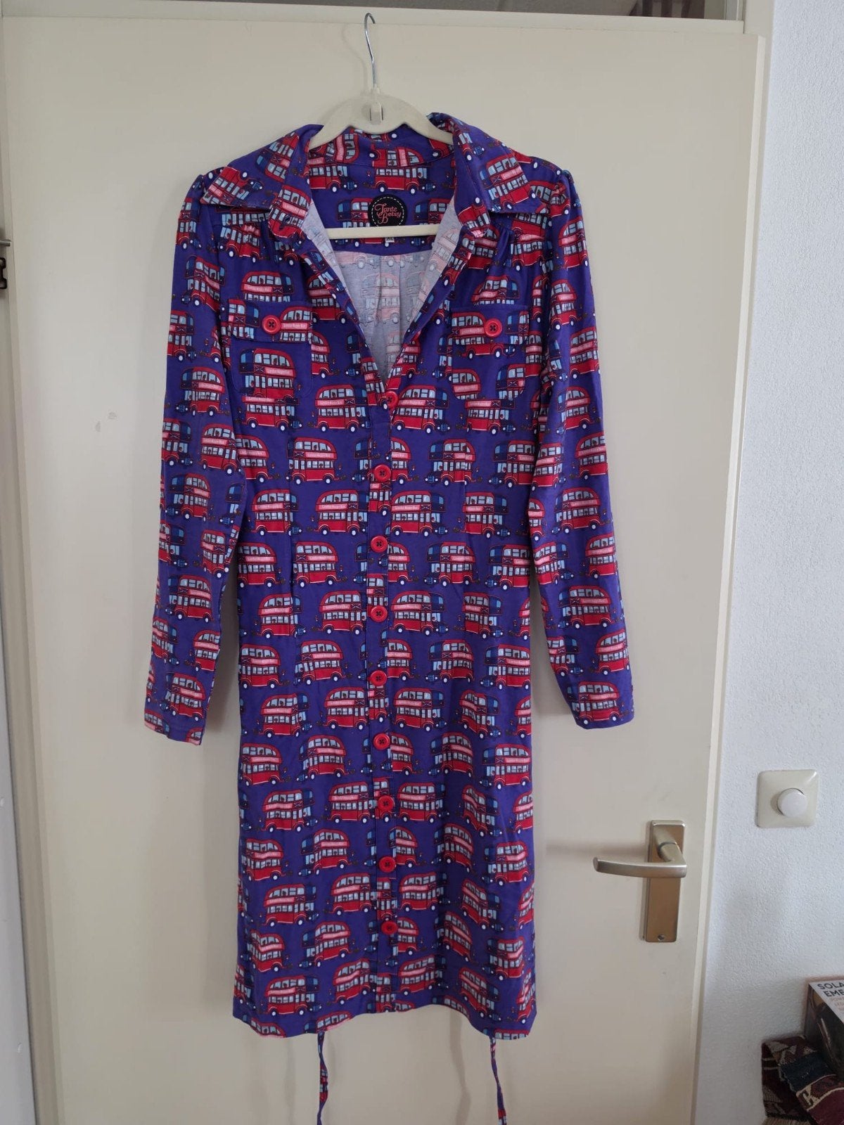 Vrolijke Tante Betsy jurk xl, Ophalen of Verzenden, Zo goed als nieuw, Maat 46/48 (XL) of groter, Blauw