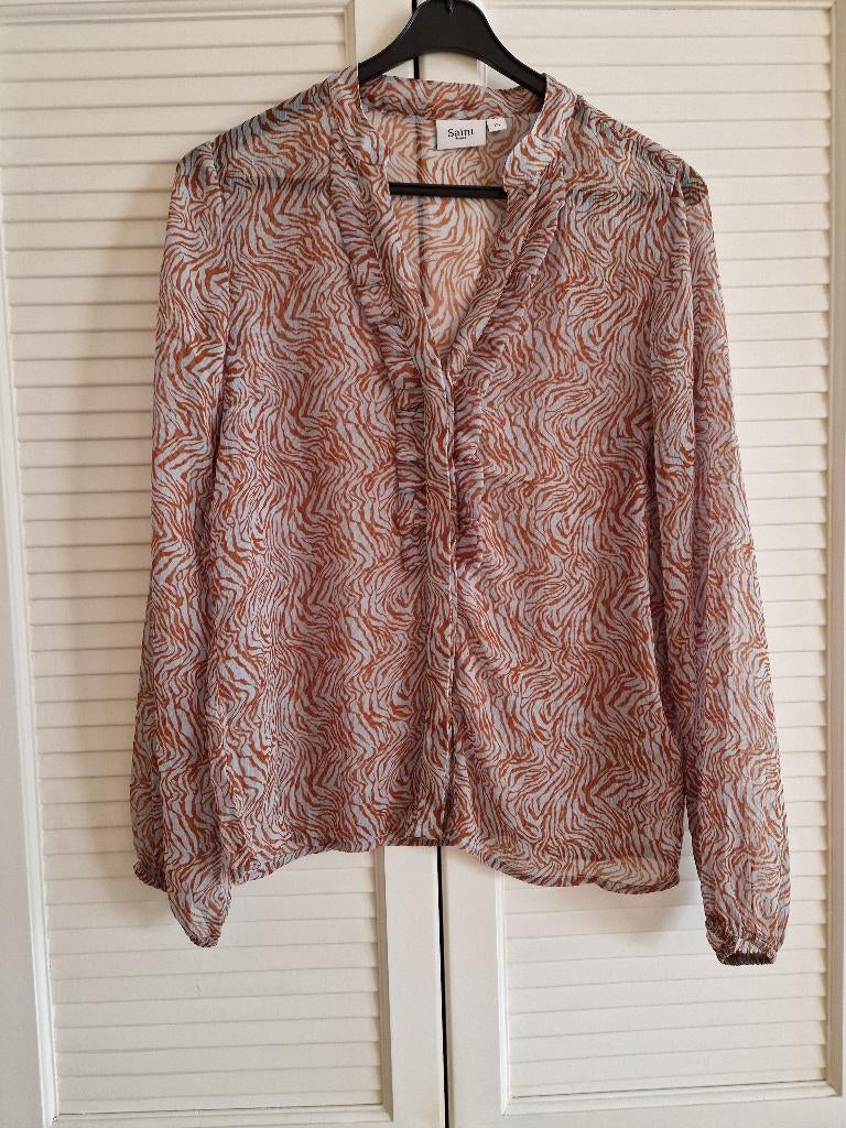 Blouse Saint Tropez XS, Ophalen, Blauw, Zo goed als nieuw, Maat 34 (XS) of kleiner