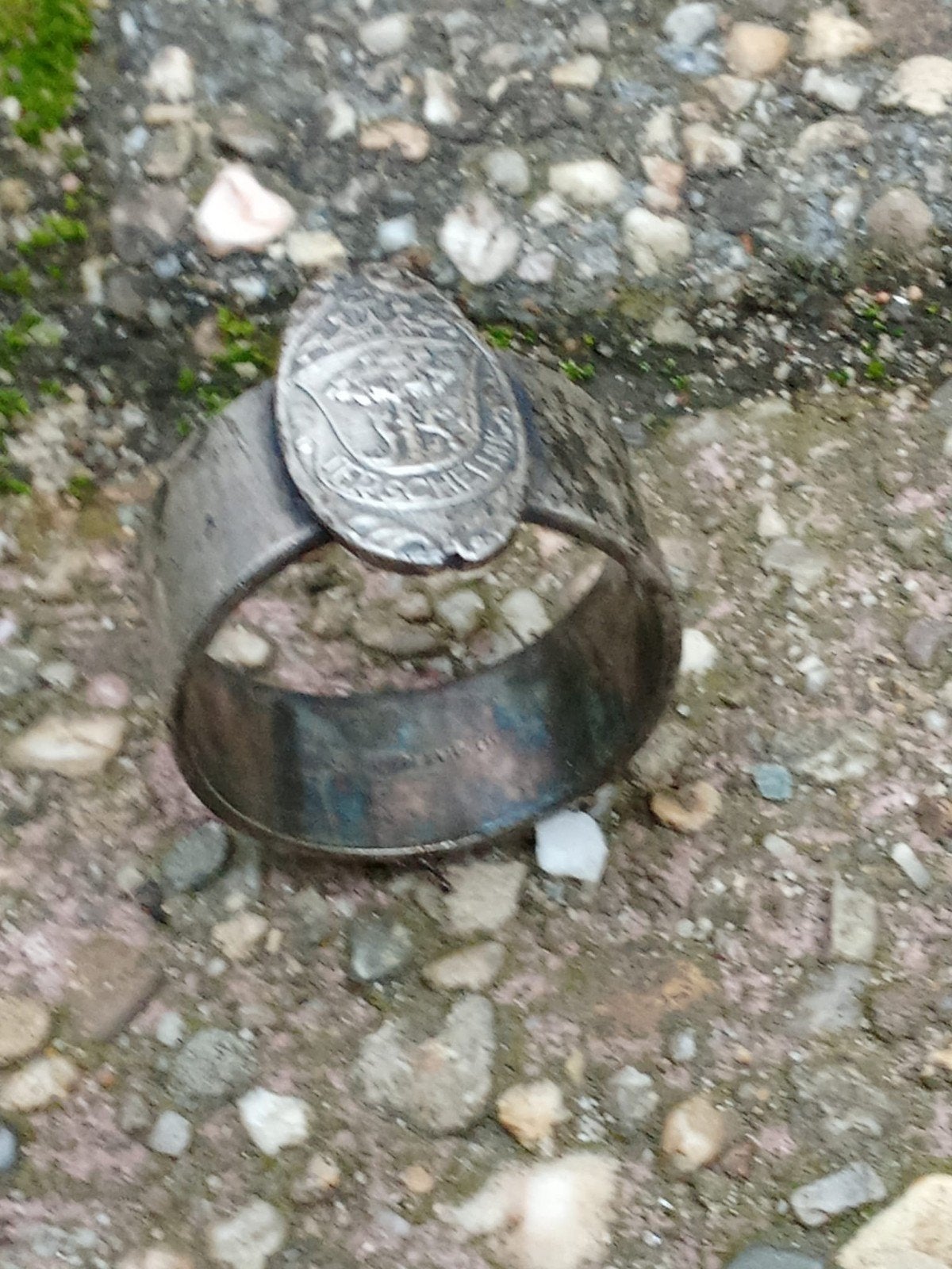 Antieke Servetring met Wapen van Terschelling, Antiek en Kunst, Ophalen of Verzenden, Zilver