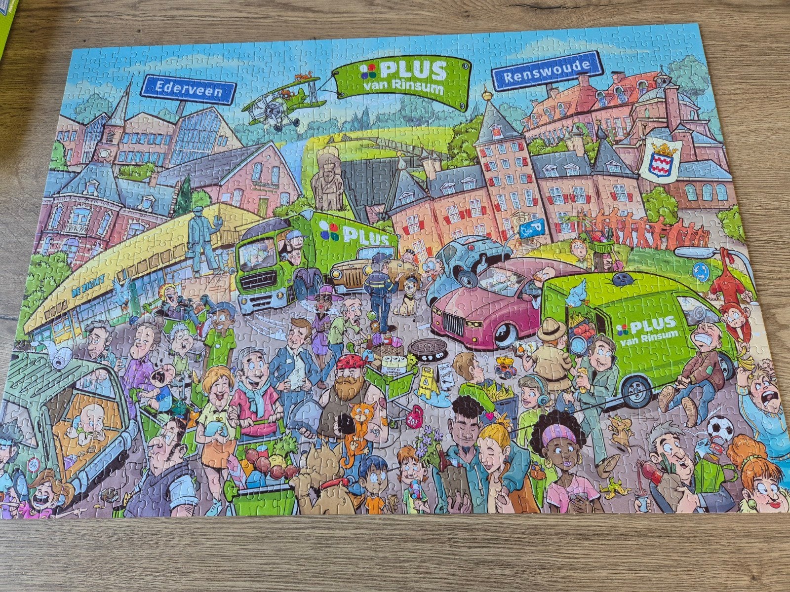 Cartoon puzzel Ederveen/Renswoude  Plus, Ophalen of Verzenden, 500 t/m 1500 stukjes, Zo goed als nieuw