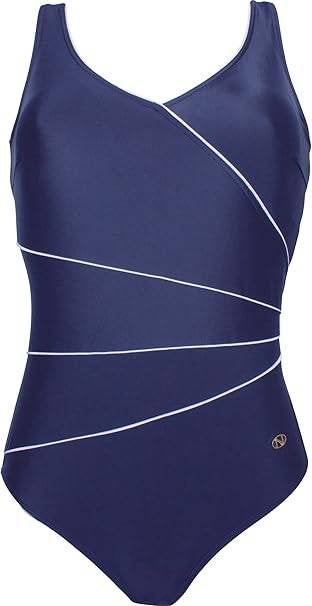 Control Badpak met Corsage Marine-Wit Nieuw, Naturana, Blauw, Nieuw, Badpak