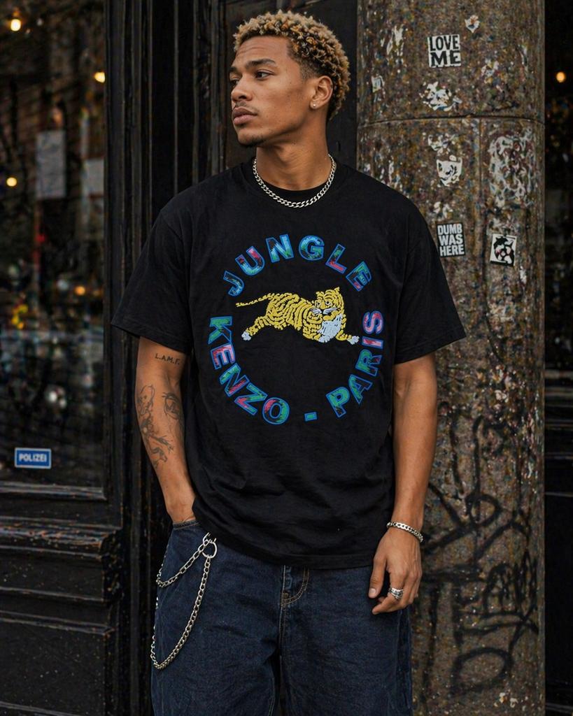 H&M x Kenzo tiger t-shirt | M, Ophalen of Verzenden, Zo goed als nieuw, Maat 48/50 (M), Zwart