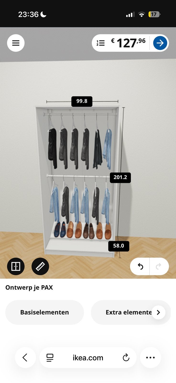 Pax kast ikea, 200 cm of meer, Zo goed als nieuw, 50 tot 75 cm, 50 tot 100 cm