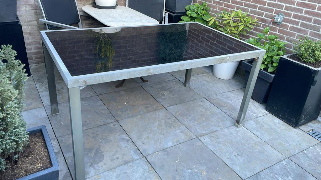 Tuintafel, Ophalen, Gebruikt, Rechthoekig, Aluminium