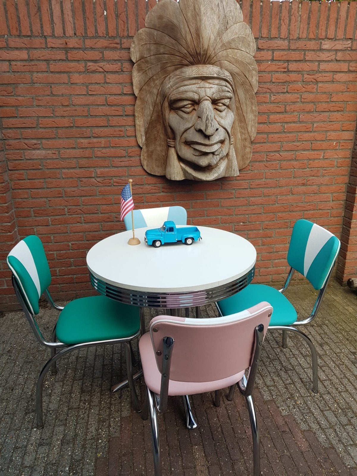 FIFTIES SIXTIES AMERIKAANSE DINER STOELEN BEL AIR TAFEL, Huis en Inrichting, Ophalen, Overige kleuren, Overige materialen, Vijf, Zes of meer stoelen