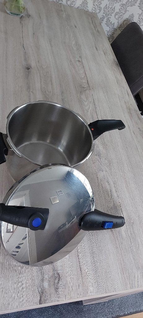 fissler 6 liter snelkookpan., Ophalen, Gebruikt, Rvs, Kookpan of Snelkookpan