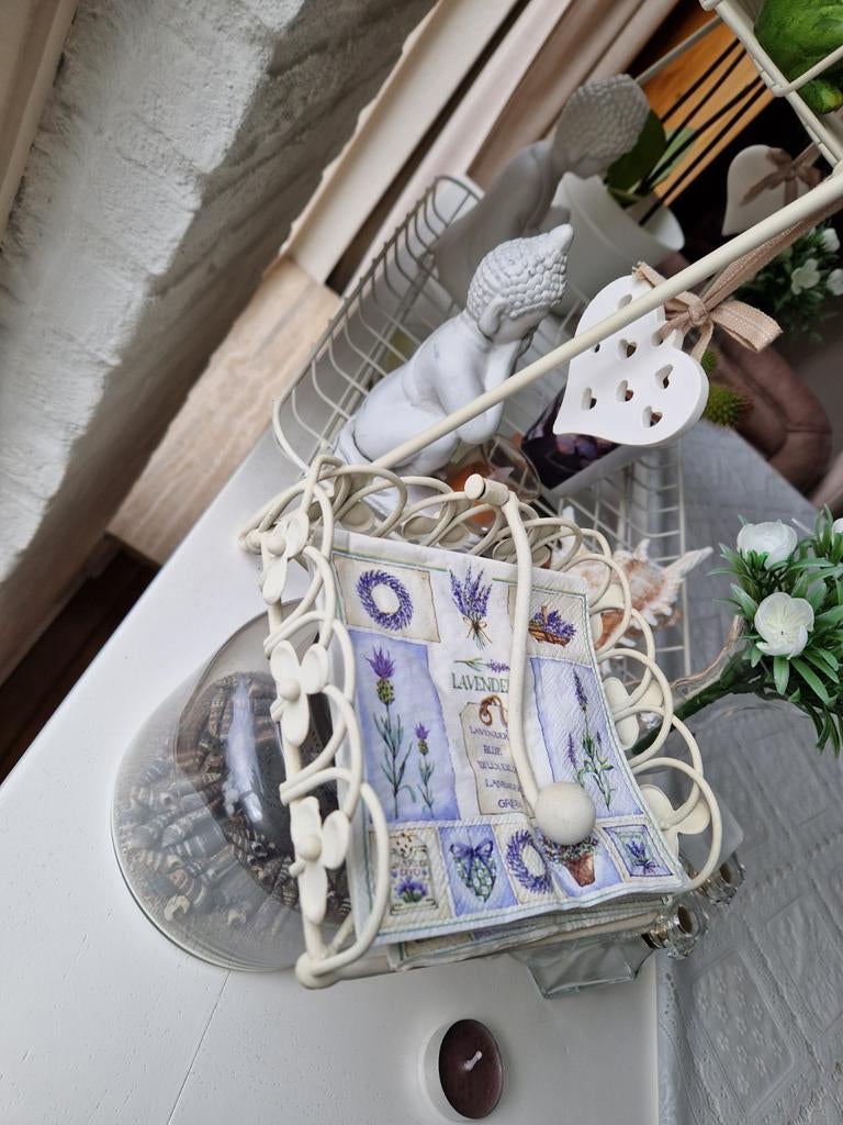 Brocatante Servettenhouder - Lavendel Design, Antiek en Kunst, Curiosa en Brocante, Ophalen of Verzenden