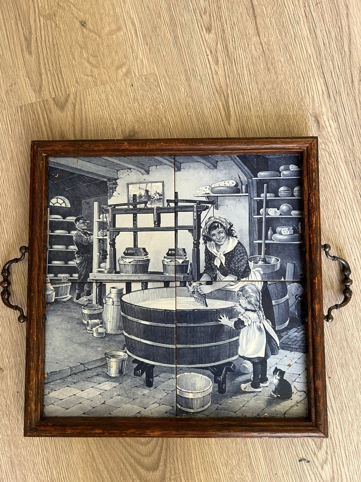 Oud bord/dienblad, Ophalen