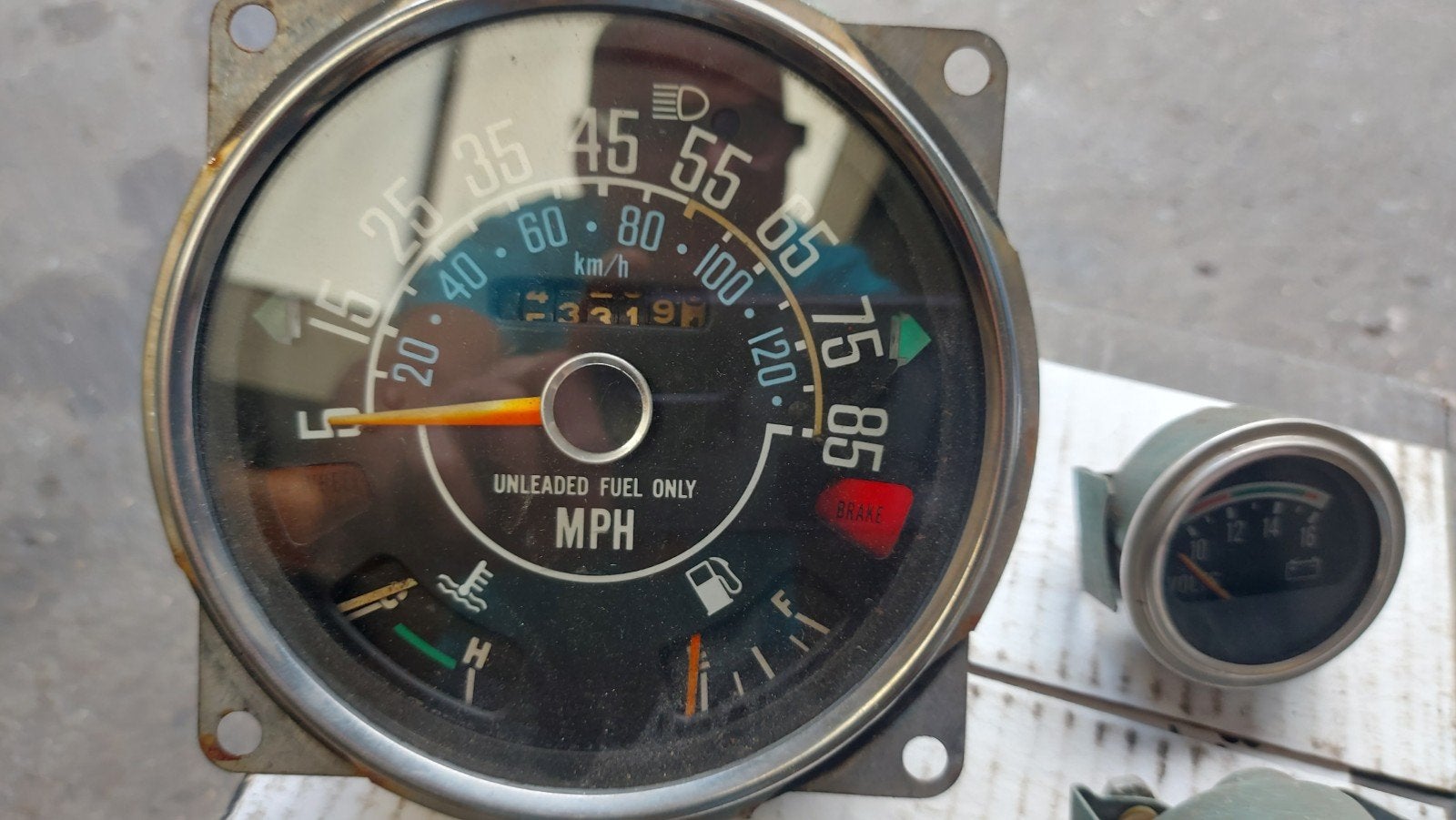 Jeep CJ snelheidsmeter, voltmeter en oliedrukmeter, Jeep, Gebruikt, Jeep Parts Co., Ophalen of Verzenden