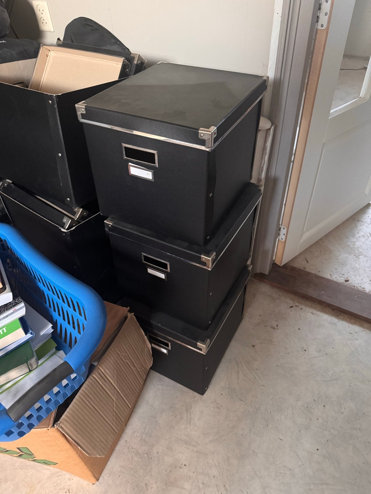 8x IKEA Kallax Kartonnen Bakken - Zwart, Huis en Inrichting, Ophalen, Gebruikt, Zwart, Papier/karton