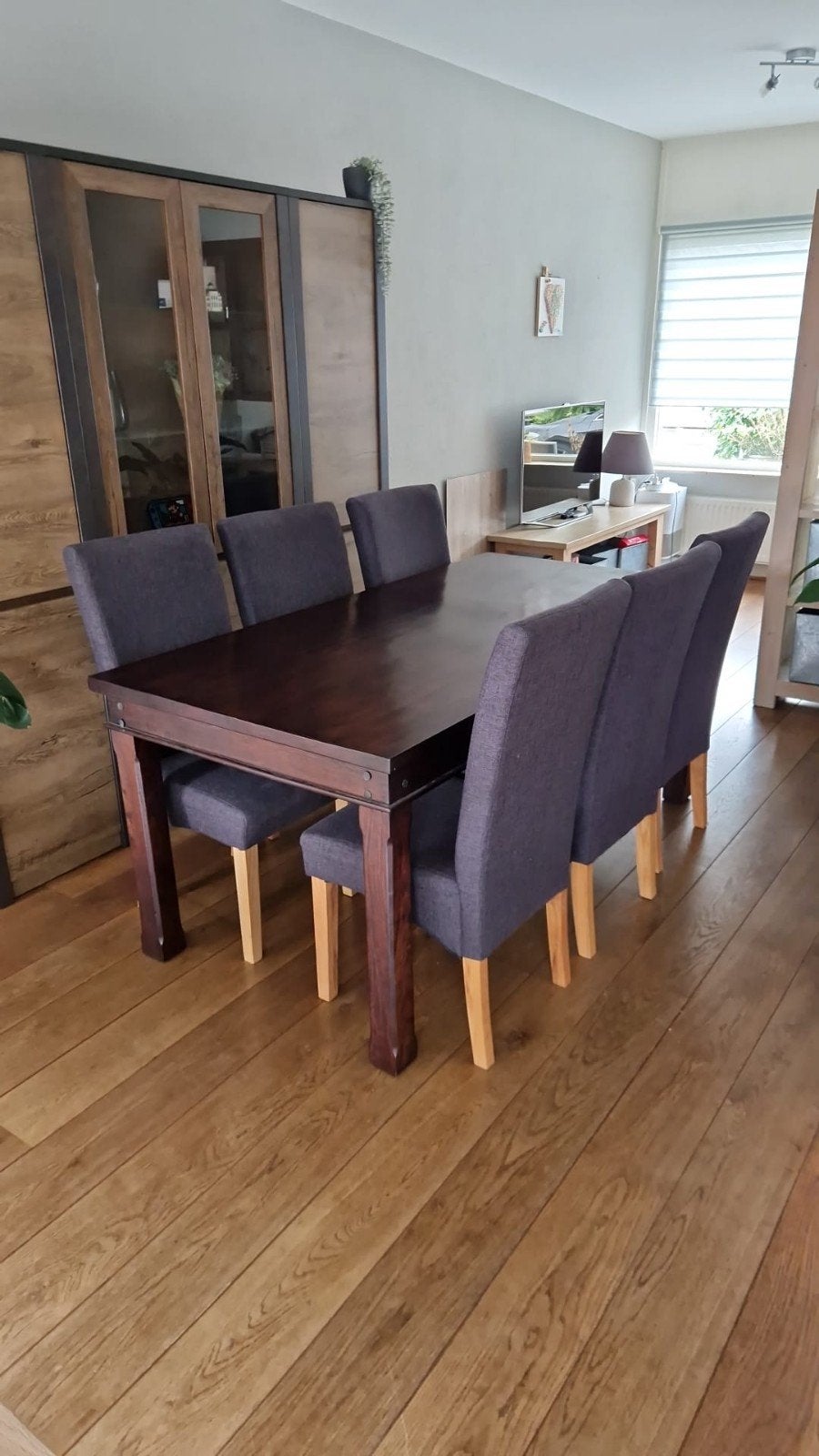mooie tafel met 6 stoelen, Huis en Inrichting, Complete eetkamers, Ophalen, Gebruikt, 4 tot 6 stoelen
