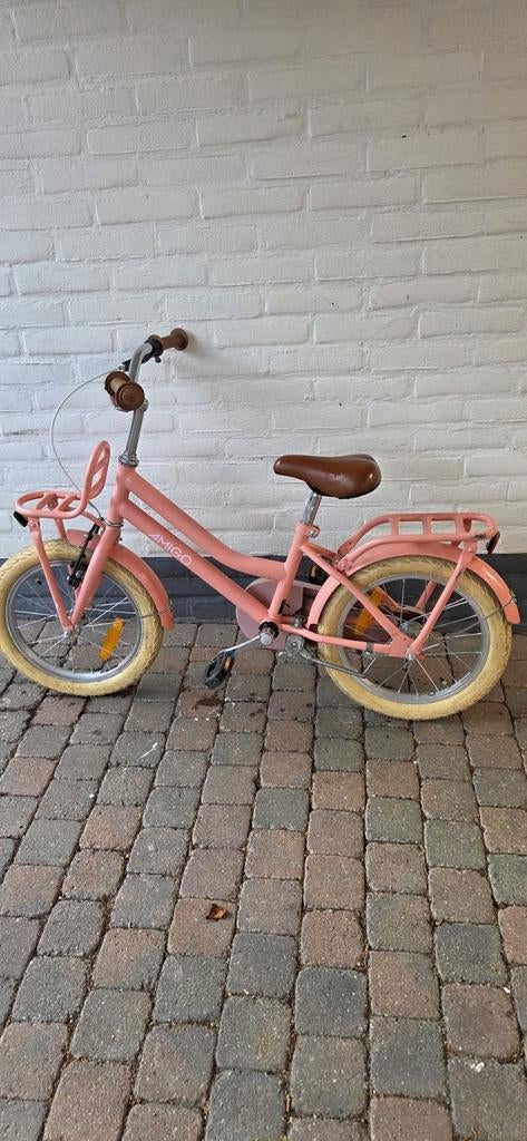 Amigo Kinderfiets Roze, Ophalen, Gebruikt, 16 tot 20 inch